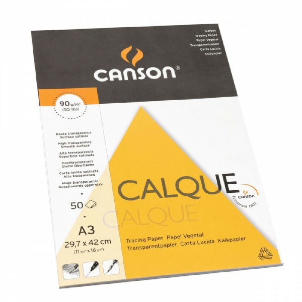 CANSON - Pochette papier calque satin + pastilles - 24 x 32 cm